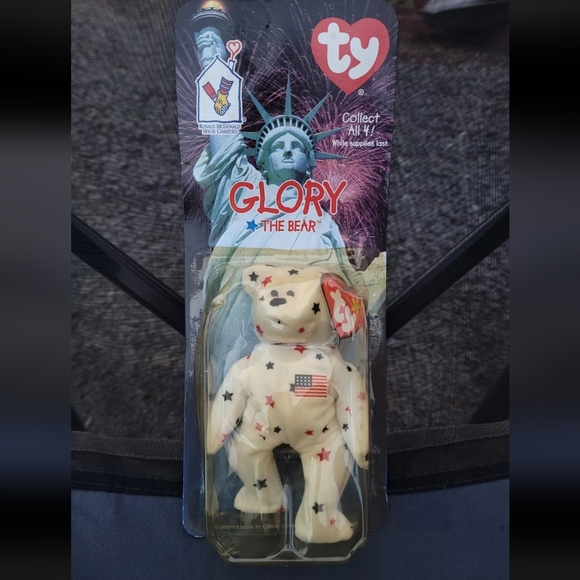 NIB Mcdonalds Teenie Beanie Babie Glory the Bear Tag Error Stuffed